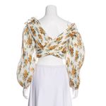 Zimmermann NWT.  Floral Print One-Shoulder Top ZIM 0/ US 4 white yellow Photo 7