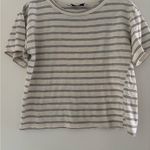 Carly Jean Los Angeles  Black and Cream Striped Tee Photo 1
