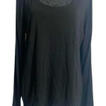 Soma  Size Large  Top Scoop Neck Shirt Black Long Sleeve Photo 0