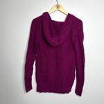 Old Navy Maternity Purple Knit Hooded Sweater Photo 4