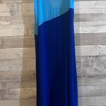 Lulus Turquoise & Blue Colorblock Sheer Breezy Maxi Cover Up Dress Photo 3