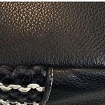 st. john's bay  Black Faux Leather Tote Bag With White Detailing Photo 4