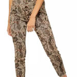 Free People We the Free High Waist Denim Snake print raw hem Leggings - Photo 0