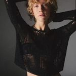 Urban Outfitters NWOT  Black Knit Sheer Top Photo 0