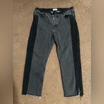 Mango two toned black and grey high waist straight jeans Photo 2