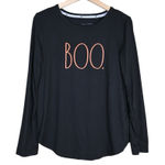 Rae Dunn  Women's S BOO Long Sleeve Pajama Top in Black, Orange Photo 0