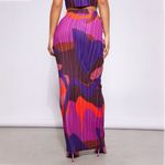 Pretty Little Thing Printed Plisse Pleated Maxi Skirt Photo 1