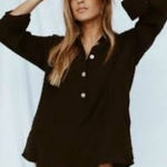 Maurie & Eve Make You Wanna Long Sleeve Jumpsuit Romper Women’s Size 6 Beach Black Photo 0