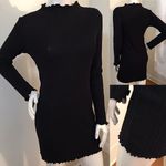 Heart & Hips thick ribbed mini ruffle border dress Black Size L Photo 1