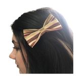 handmade 4in striped fabric bow hairclip Multi Photo 1