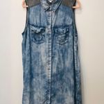 True Religion acid wash denim tunic dress sz Medium. Photo 0