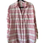 J.Jill Red & White Striped 100% Cotton Shirt Photo 1