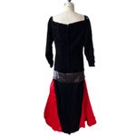 Vintage 80s Victor Costa Velvet & Satin Long Formal Party Dress Size Large Red Photo 2