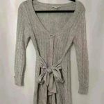 Boston Proper Heather Gray Cable Chiffon Sash Tie
Waist Cardigan Sweater XS Photo 0