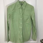J Crew Women’s Green Cotton Button Down Shirt Blouse Small Slim Fit Photo 0