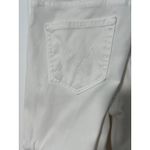 Mother The Insider Crop Step Fray White Denim Jeans Raw Hem Glass Slipper 25 Photo 7