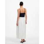 Madewell Smocked Waist Poplin Midi Skirt White A Line Cotton Pockets Large NWT Photo 2