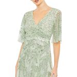 Mac Duggal  93681 Womens SEQUINED BUTTERFLY SLEEVE HIGH LOW GOWN Sage SIZE 6‎ Photo 5