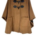 Coach  Wool Blend Hooded Duffle Cape Coat Toggle Camel Brown Size M/L Photo 4