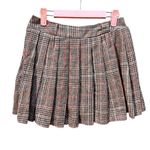 NWT MakeMeChic Apricot Plaid Pleated Mini Skort Drop Waist A Photo 6