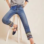 Anthropologie Pilcro High-Rise Embroidered Slim Straight Jeans Photo 0