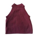 Cecico Maroon Knit Sleeveless Turtleneck Sweater Vest Size Small Acrylic Fall Photo 1