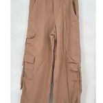 ZARA  Streetwear Cargo Pants Womens Small Beige High‎ Rise Elastic Waist Casual Photo 1