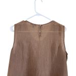 Sami & Jo Basic Round Neck Short Sleeve Textured Brown Blouse Rayon Size XL Photo 4