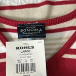 Sonoma Women's Striped Tank Top - Red and Cream made in USA Size Large Photo 4