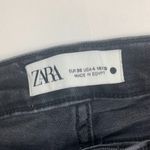 ZARA Womens Skinny Jeans Pearl Black USA 4 Denim Distressed Mid Rise Pockets Photo 3