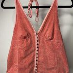 Free People We The  Women's Small Washed Pink Y2K Button Up Tank Top Crop Boho Photo 0