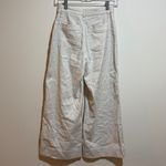 Evereve Joelle Linen Blend Cropped Wide Leg Cream Pants Button Fly Size 25 Photo 8