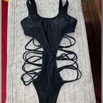 Black Cutout Strappy Bikini Photo 0