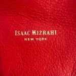 Isaac Mizrahi  red leather tote handbag purse Photo 5