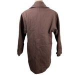 Orvis Vintage 80s  Wool Pea Coat S Taupe Brown Quilted Lining Buttons Pockets Photo 4