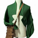 We The Free NWT Organic Cotton Bolero Shrug Cropped Cardigan Knit Green Sweater Photo 0