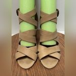 Splendid  Jimmy Open Crisscross 4” Mushroom Ankle Strap Wooden Block Heel Photo 1