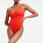 Good American Good American Always Fits one shoulder one piece in Bright Poppy sz 5/6 XXL NWT Photo 0