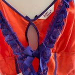 Vintage Nayomi Orange & Purple Lingerie Sleeveless Top Size Medium Photo 5