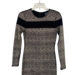 Shoshanna  Midnight Sparkly Gold and Black Bodycon Maxi Dress Gown Photo 1