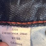 Silver Jeans Silver Eden Jeans Womens Sz 27/33 Flare Leg Distressed Ripped Dark Wash Y2K 90s Photo 8