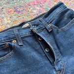 Levi's Levi’s Wedgie Straight Leg Dark Wash Button Fly Cotton High Rise Jeans 29 X 26 Photo 8