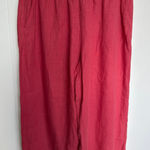 Stella Carakasi 100% Linen Berry Natural Lux City Pants, Size L, Like New Pink Size L Photo 0