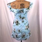 Esley  dress mini blue floral print with bow accent size S Photo 5
