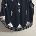 Free People Black and Silver Embellished Crop Tank Top Photo 4