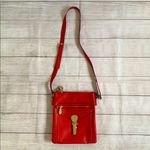 Charming Charlie  Red Faux Cobbled Leather Crossbody Bag with Adjustable Strap Photo 1