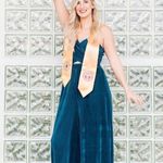 VICI - Easy Loving Cutout Plisse Jumpsuit- teal- Med Photo 4