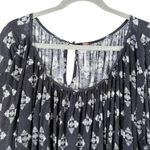 Free People Linen Blend Dazed Swing Crop Top Black White Geo Print, Size Large Photo 3