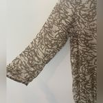 Chico's CHICO’S Beaded Neckline Sheer Blouse Womens Medium Turquiose Boho Print Earthy Photo 5