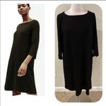 Eileen Fisher  Black Tencel Stretch Rib Shift Dress Photo 1